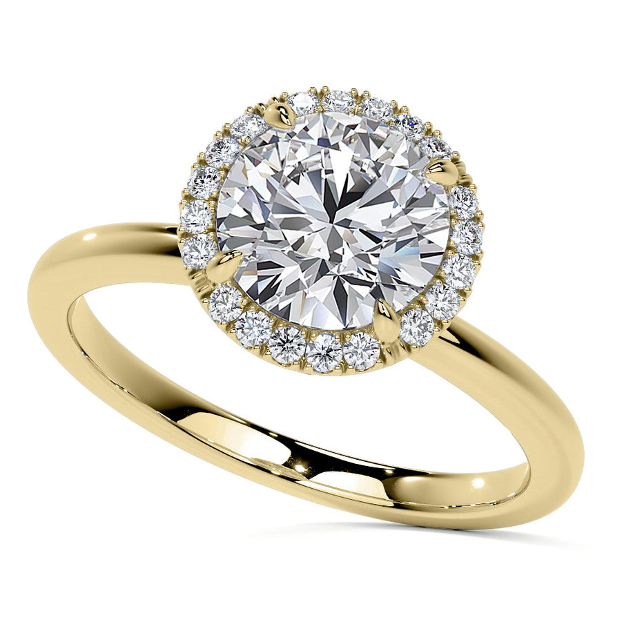 Petite Round Tulip Halo Moissanite Engagement Ring