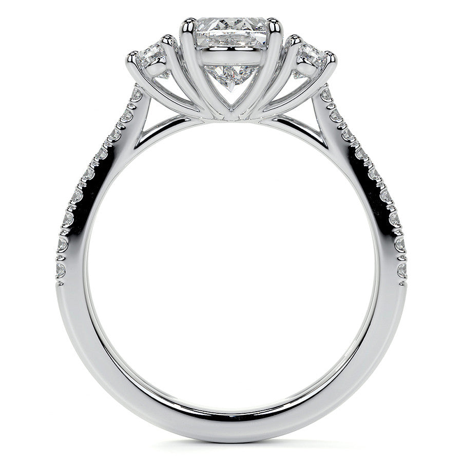 Split Shank Oval Three-Stone Moissanite Engagement Ring