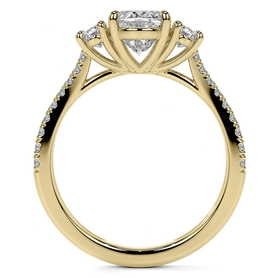 Split Shank Oval Three-Stone Moissanite Engagement Ring