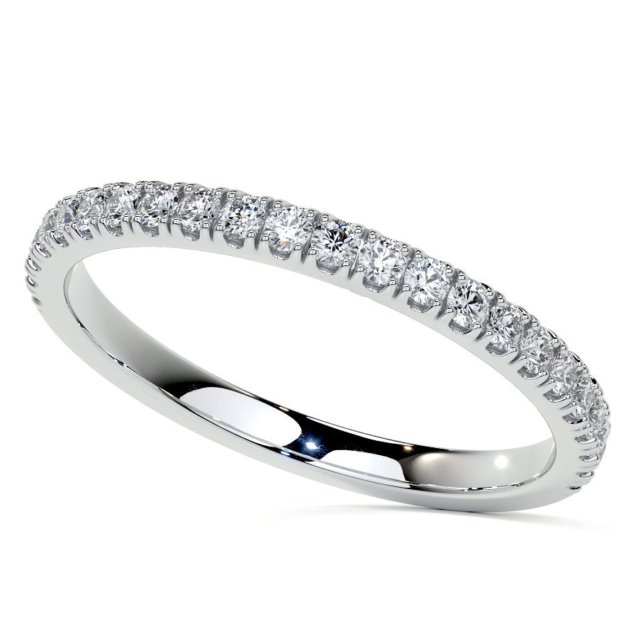 Oval and Half-Moon Three-Stone Moissanite Engagement Ring