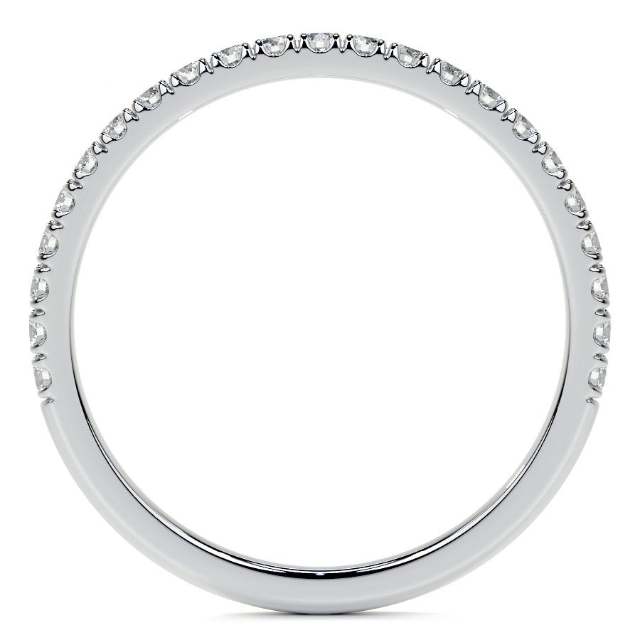 Oval and Half-Moon Three-Stone Moissanite Engagement Ring