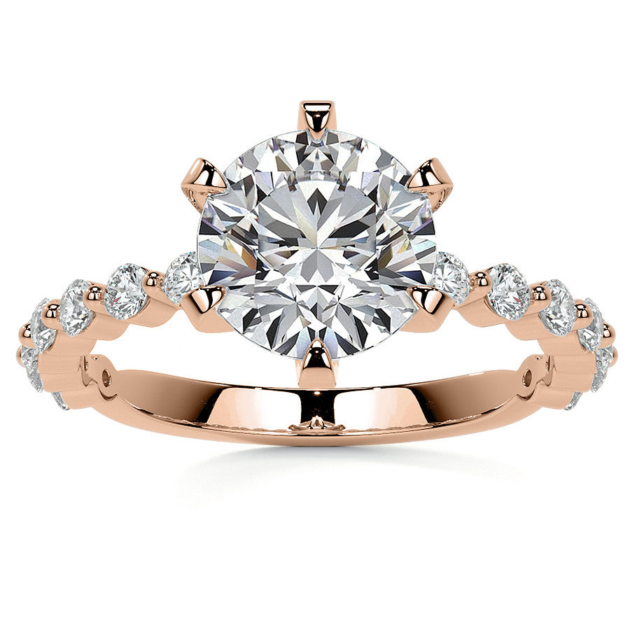 6-Prong Round Single Prong Moissanite Engagement