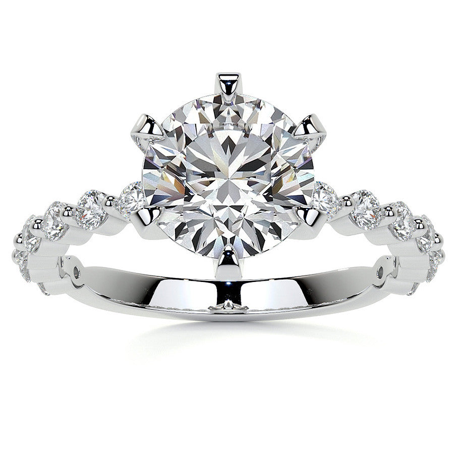 6-Prong Round Single Prong Moissanite Engagement