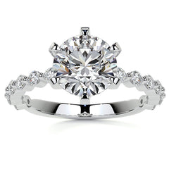 6-Prong Round Single Prong Moissanite Engagement