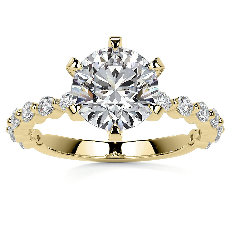 6-Prong Round Single Prong Moissanite Engagement