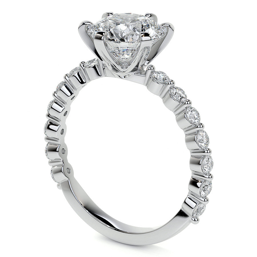 6-Prong Round Single Prong Moissanite Engagement