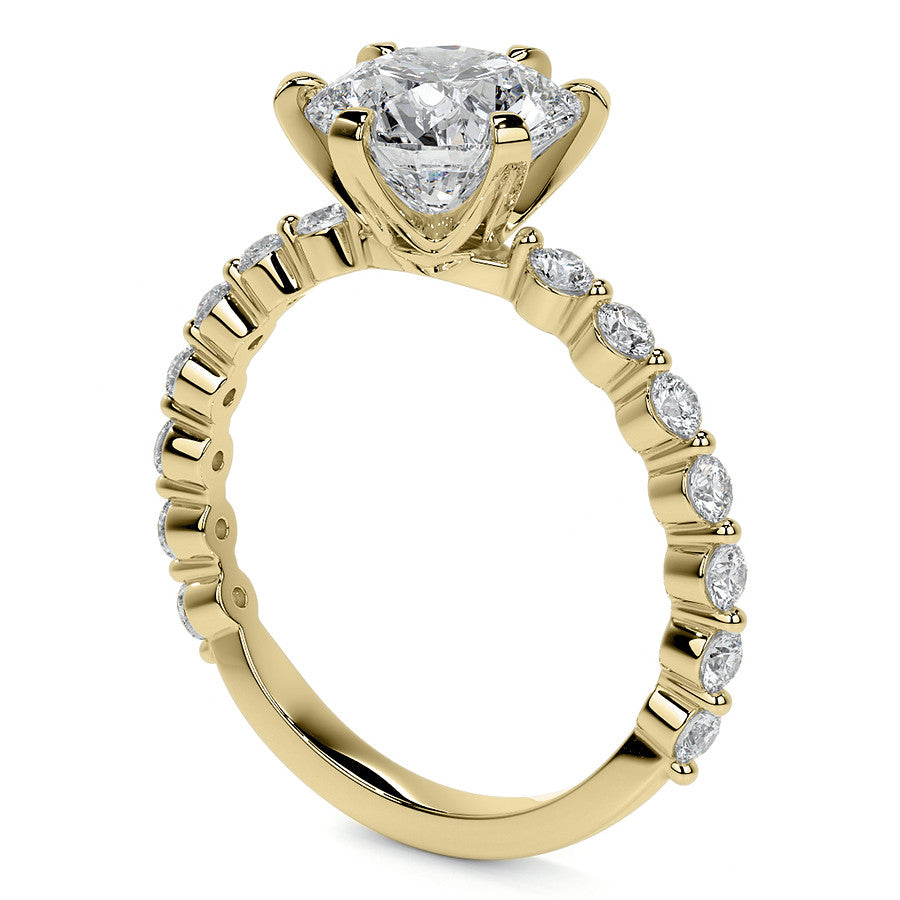 6-Prong Round Single Prong Moissanite Engagement