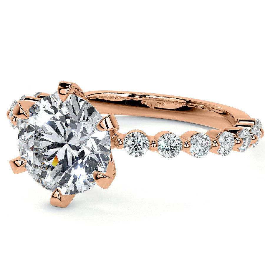 6-Prong Round Single Prong Moissanite Engagement