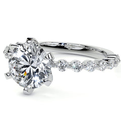 6-Prong Round Single Prong Moissanite Engagement