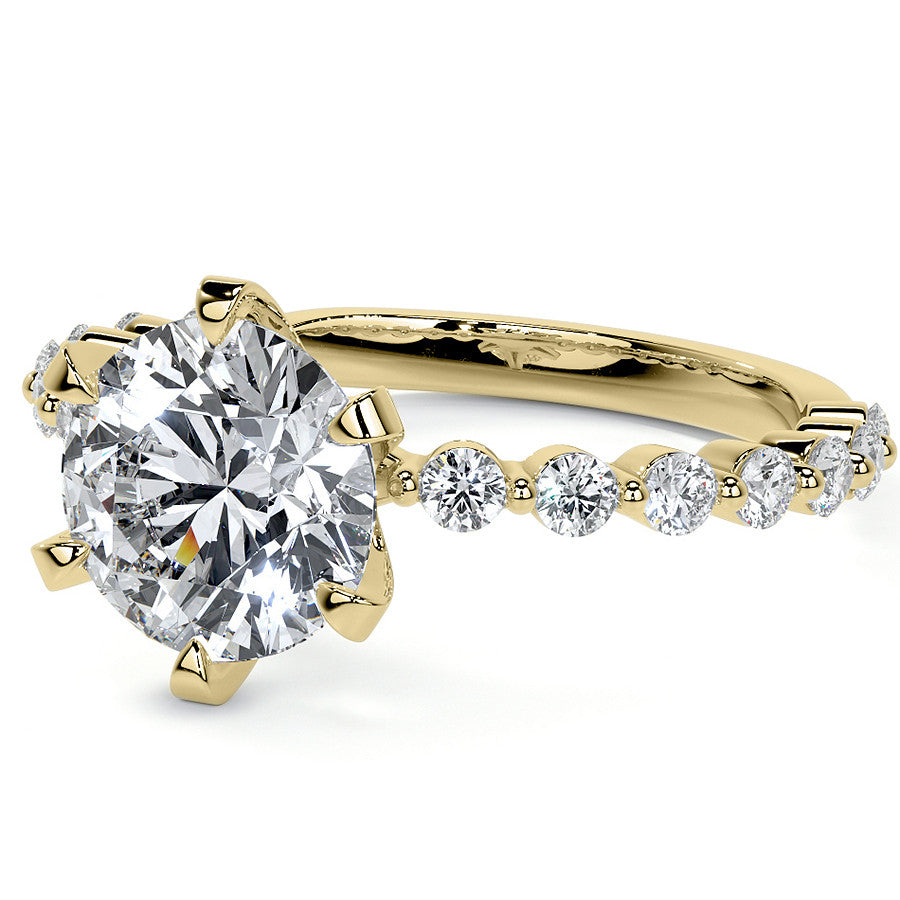 6-Prong Round Single Prong Moissanite Engagement