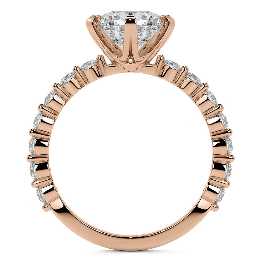 6-Prong Round Single Prong Moissanite Engagement