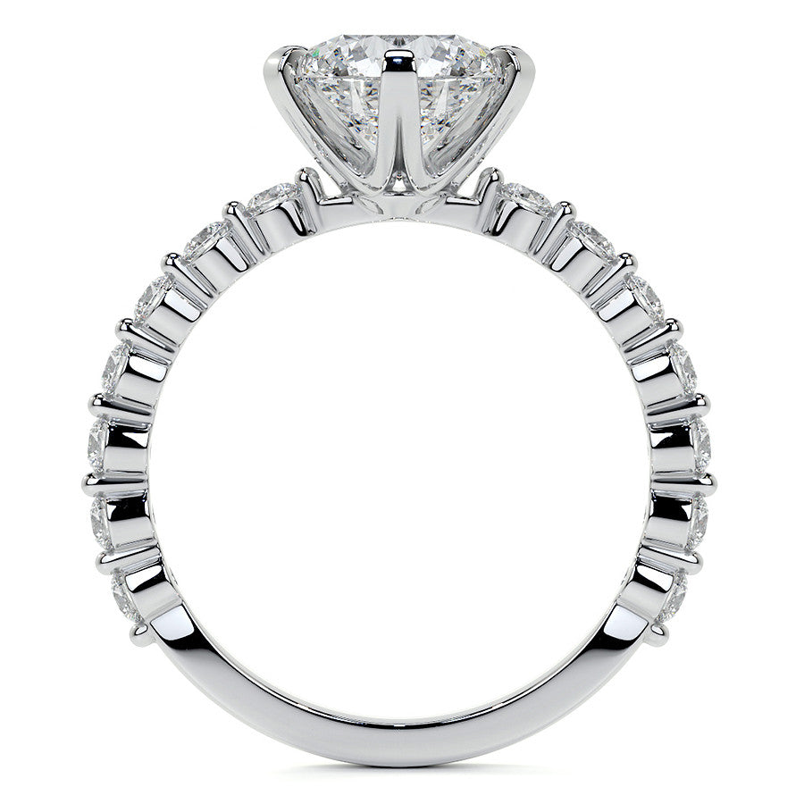 6-Prong Round Single Prong Moissanite Engagement