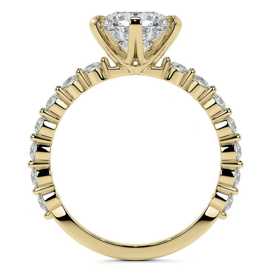 6-Prong Round Single Prong Moissanite Engagement