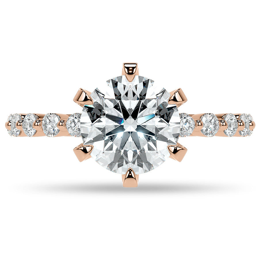 6-Prong Round Single Prong Moissanite Engagement