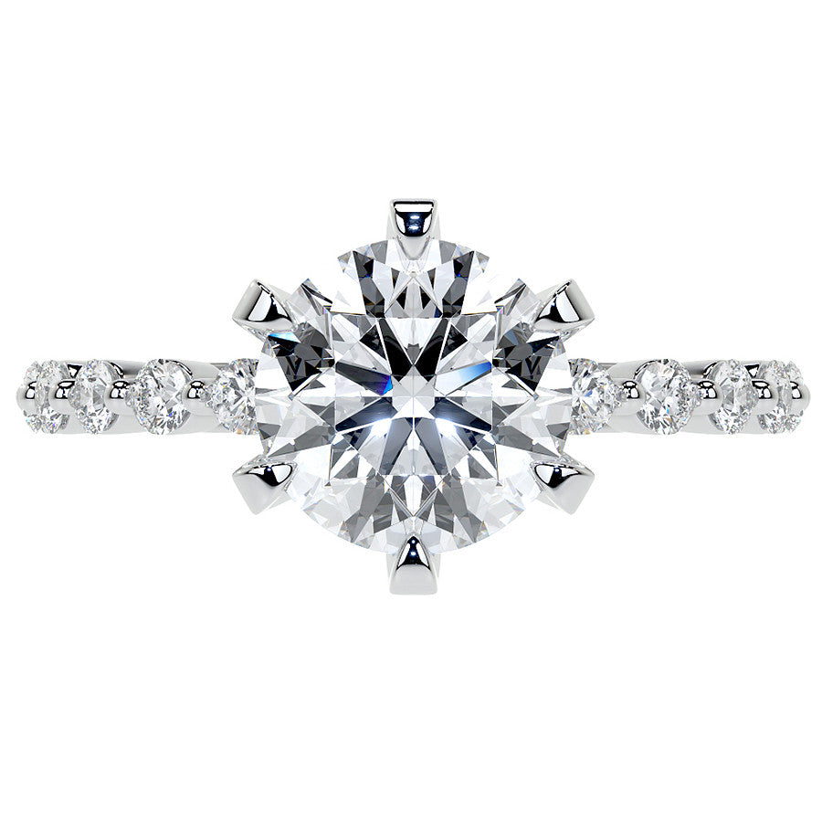 6-Prong Round Single Prong Moissanite Engagement