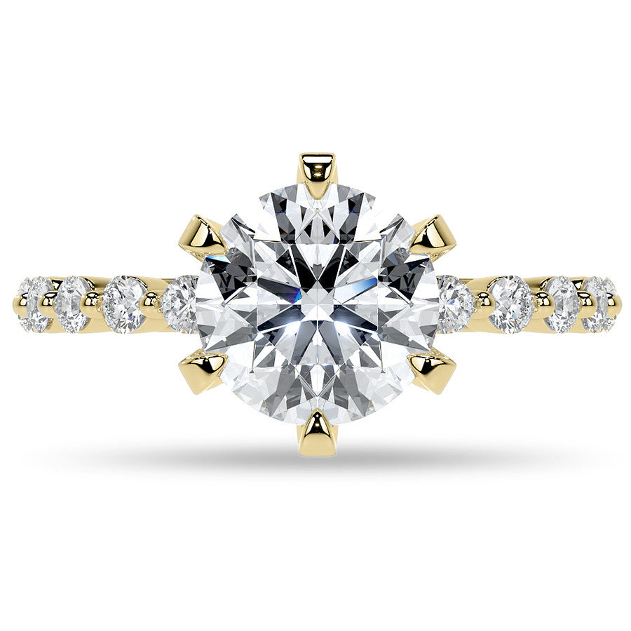 6-Prong Round Single Prong Moissanite Engagement