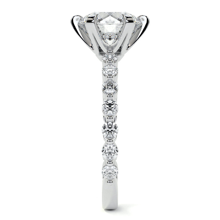 6-Prong Round Single Prong Moissanite Engagement