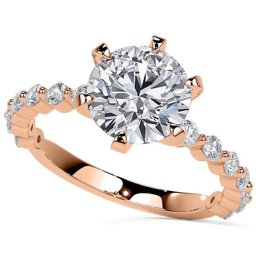 6-Prong Round Single Prong Moissanite Engagement