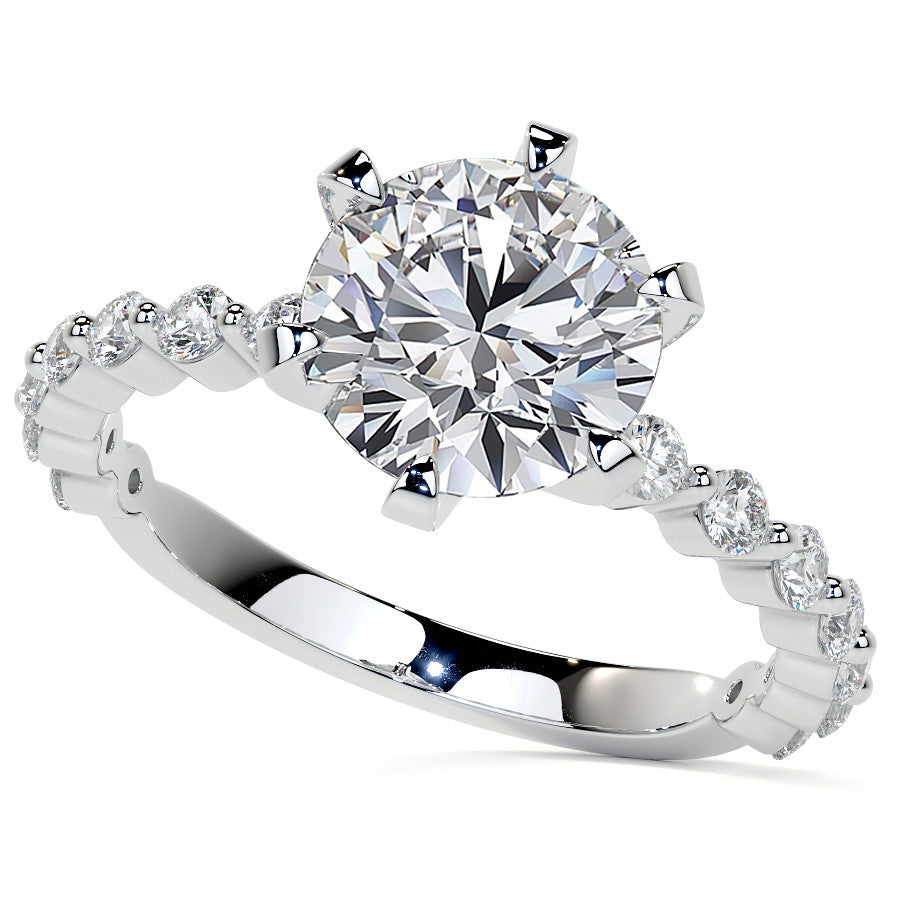 6-Prong Round Single Prong Moissanite Engagement