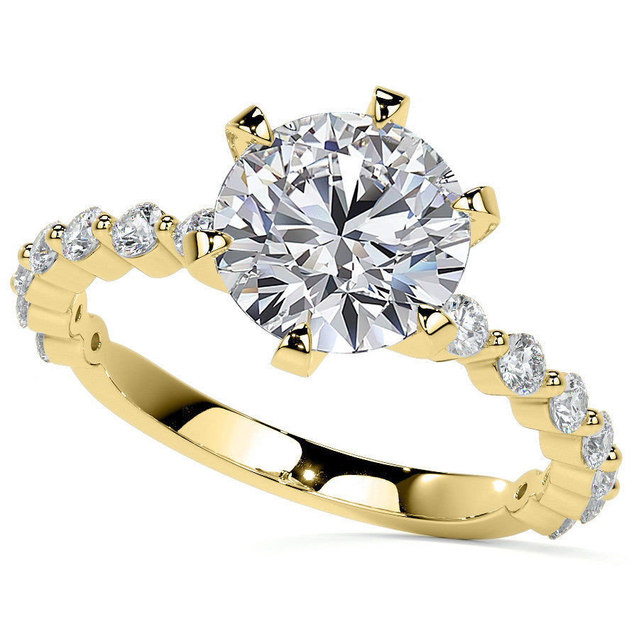 6-Prong Round Single Prong Moissanite Engagement