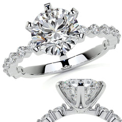 6-Prong Round Single Prong Moissanite Engagement