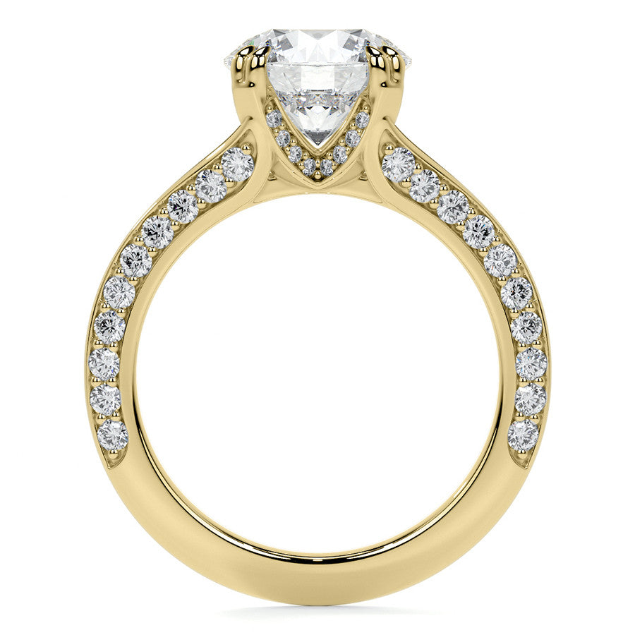 Round Double Prong Moissanite Engagement Ring with Knife Edge