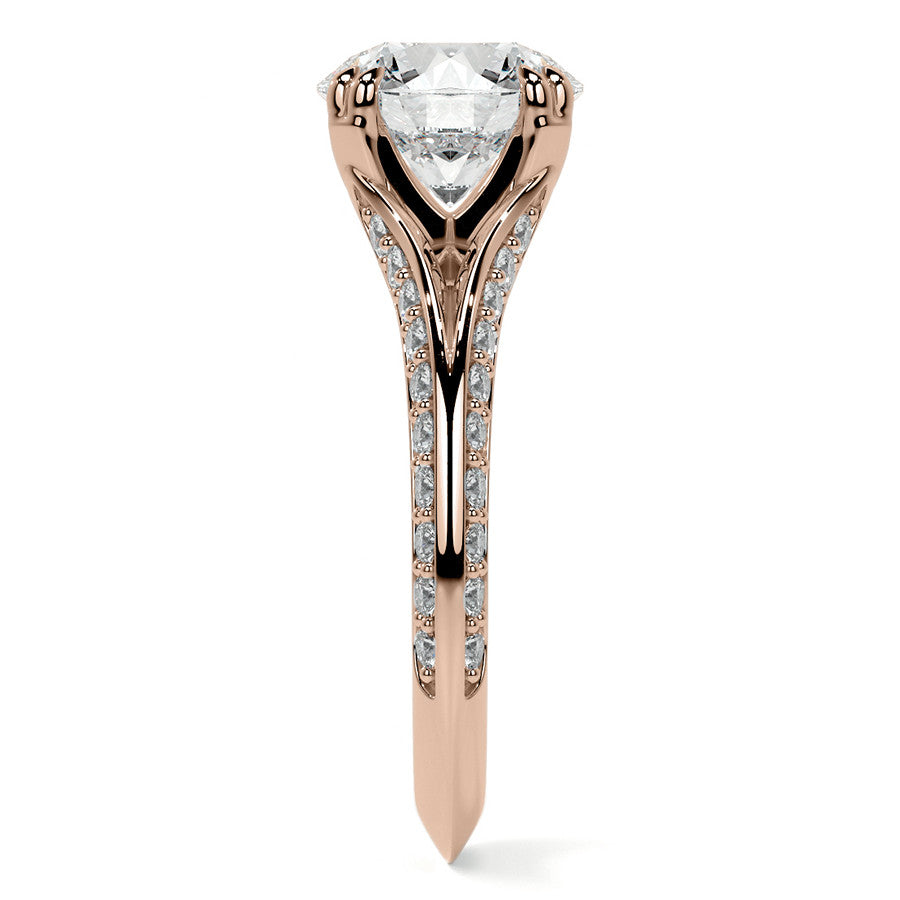 Round Double Prong Moissanite Engagement Ring with Knife Edge