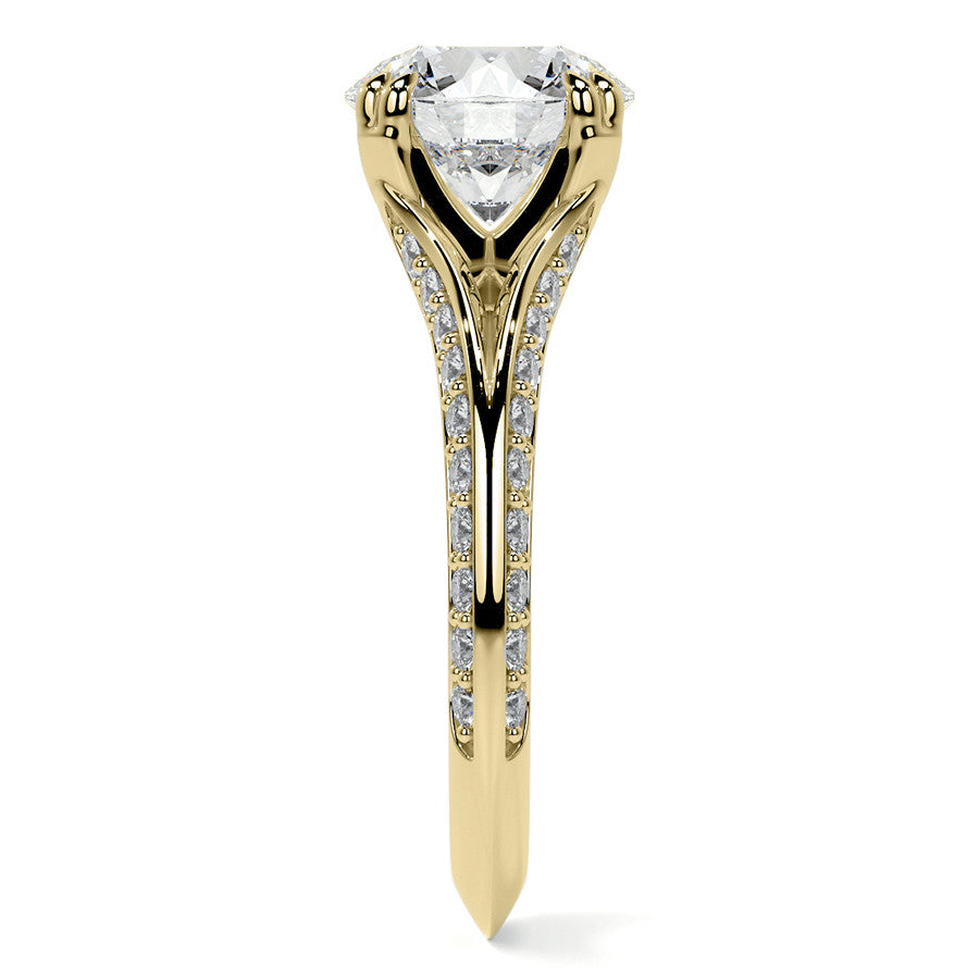 Round Double Prong Moissanite Engagement Ring with Knife Edge