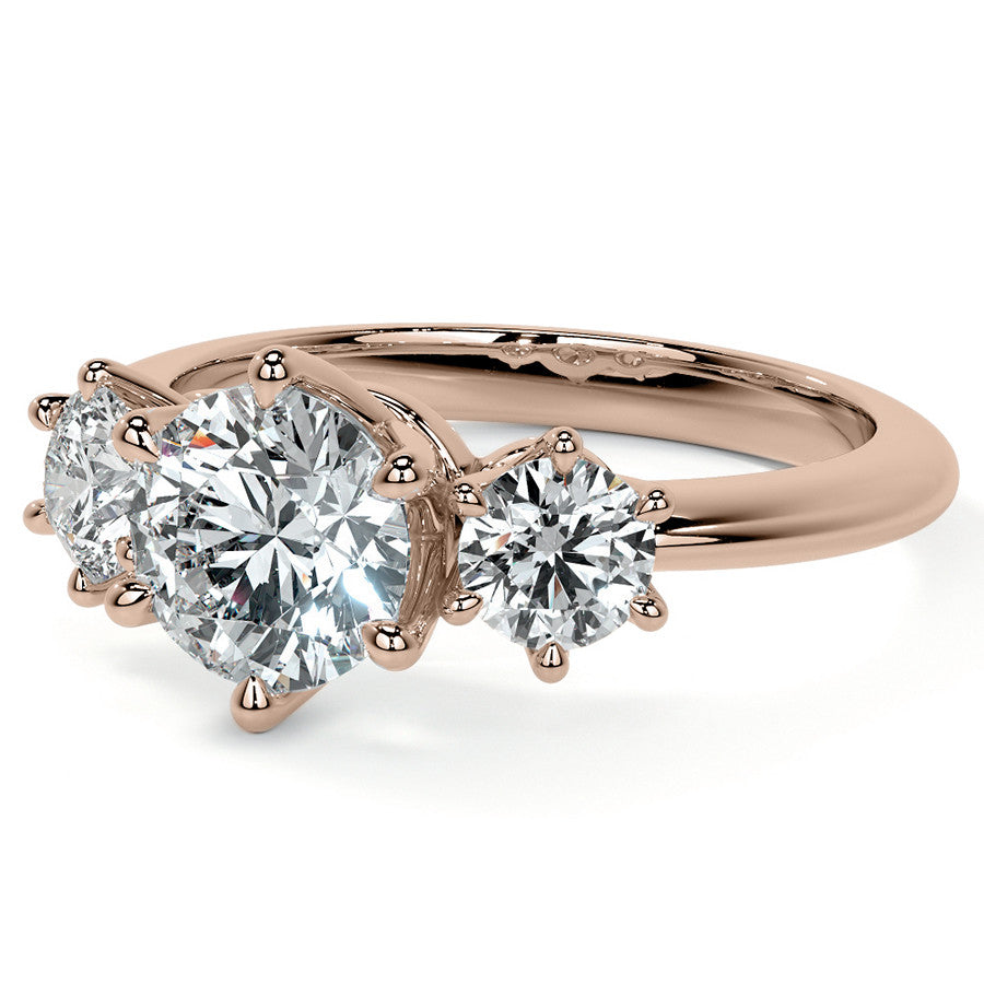 Round 3-Stone Moissanite Ring