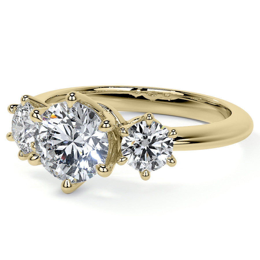 Round 3-Stone Moissanite Ring