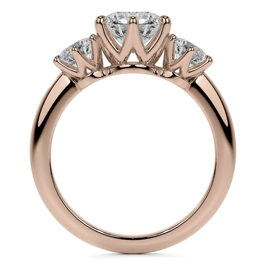 Round 3-Stone Moissanite Ring