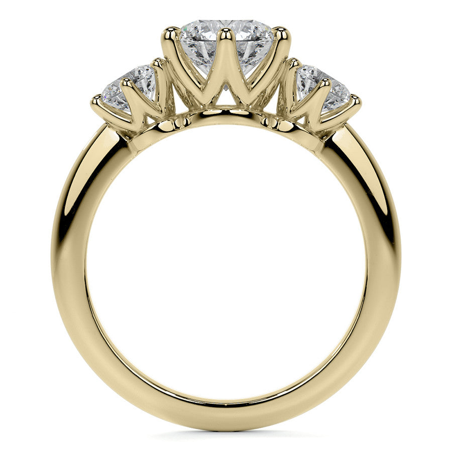 Round 3-Stone Moissanite Ring