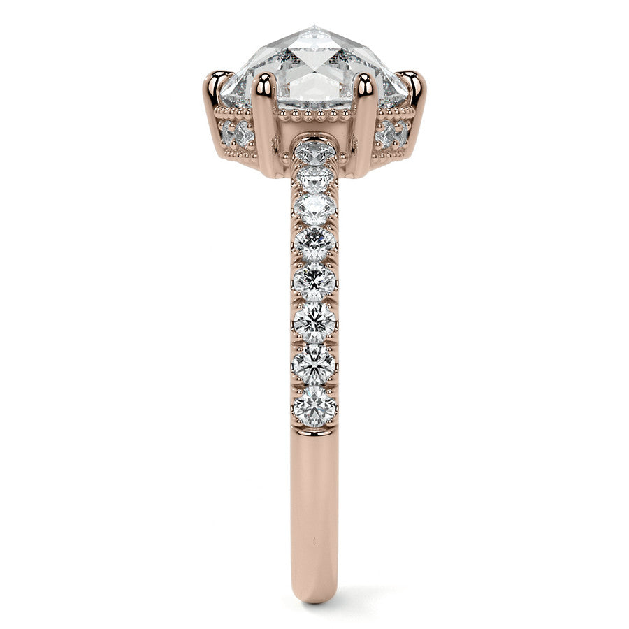 6-Prong Rose Moissanite Engagement Ring