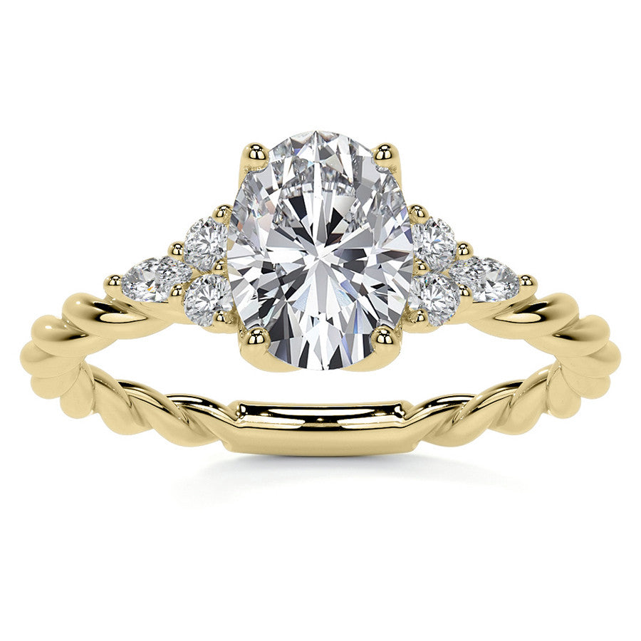 Twisted Trellis Oval Moissanite Engagement Ring