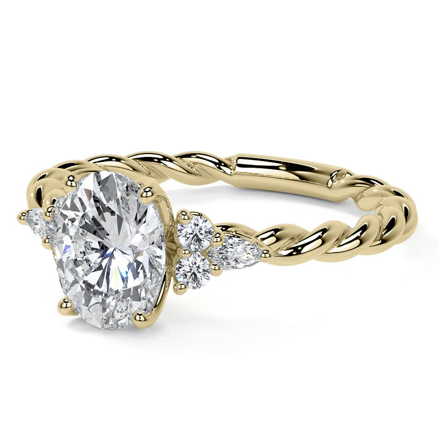 Twisted Trellis Oval Moissanite Engagement Ring