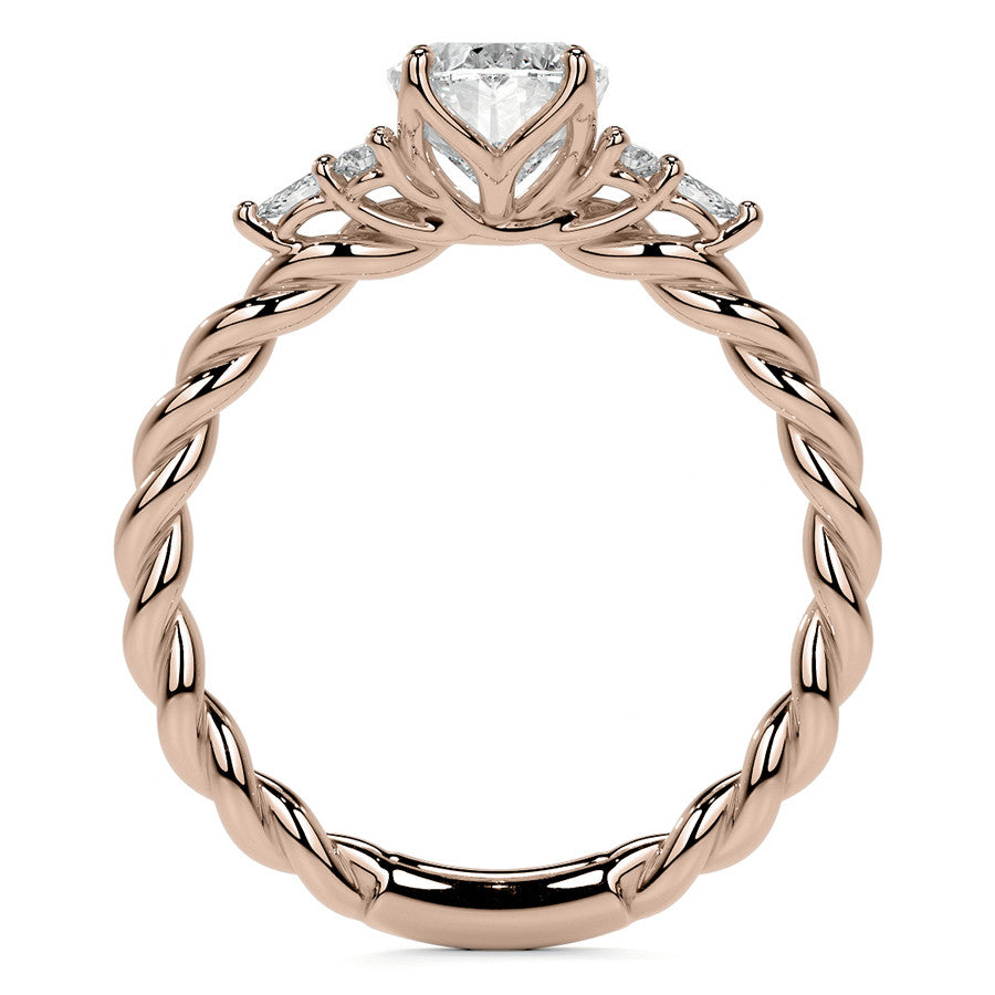 Twisted Trellis Oval Moissanite Engagement Ring