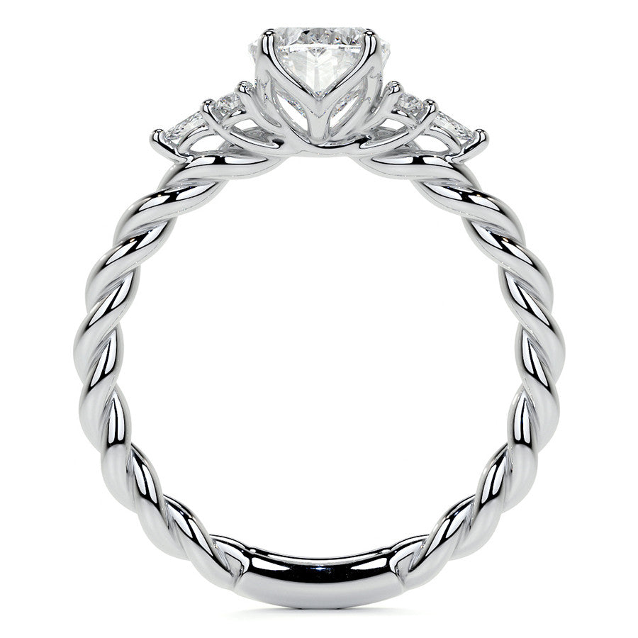 Twisted Trellis Oval Moissanite Engagement Ring