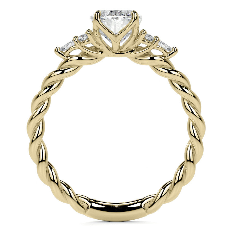 Twisted Trellis Oval Moissanite Engagement Ring