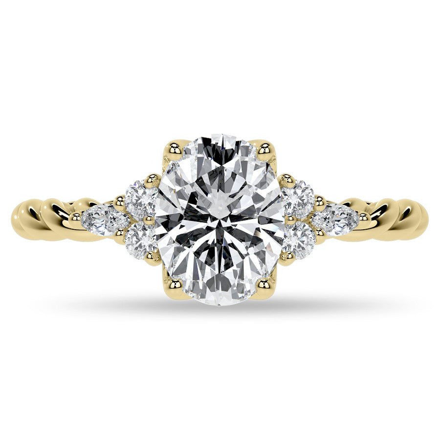 Twisted Trellis Oval Moissanite Engagement Ring