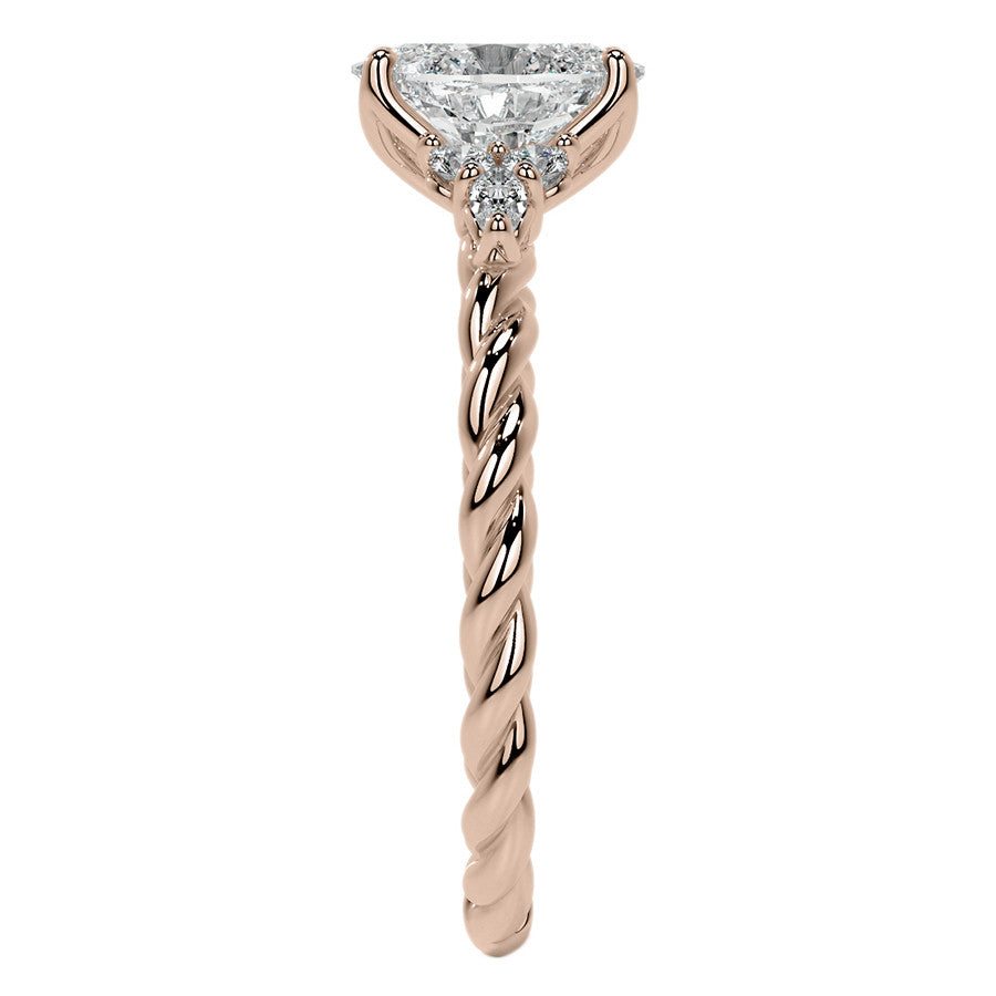 Twisted Trellis Oval Moissanite Engagement Ring
