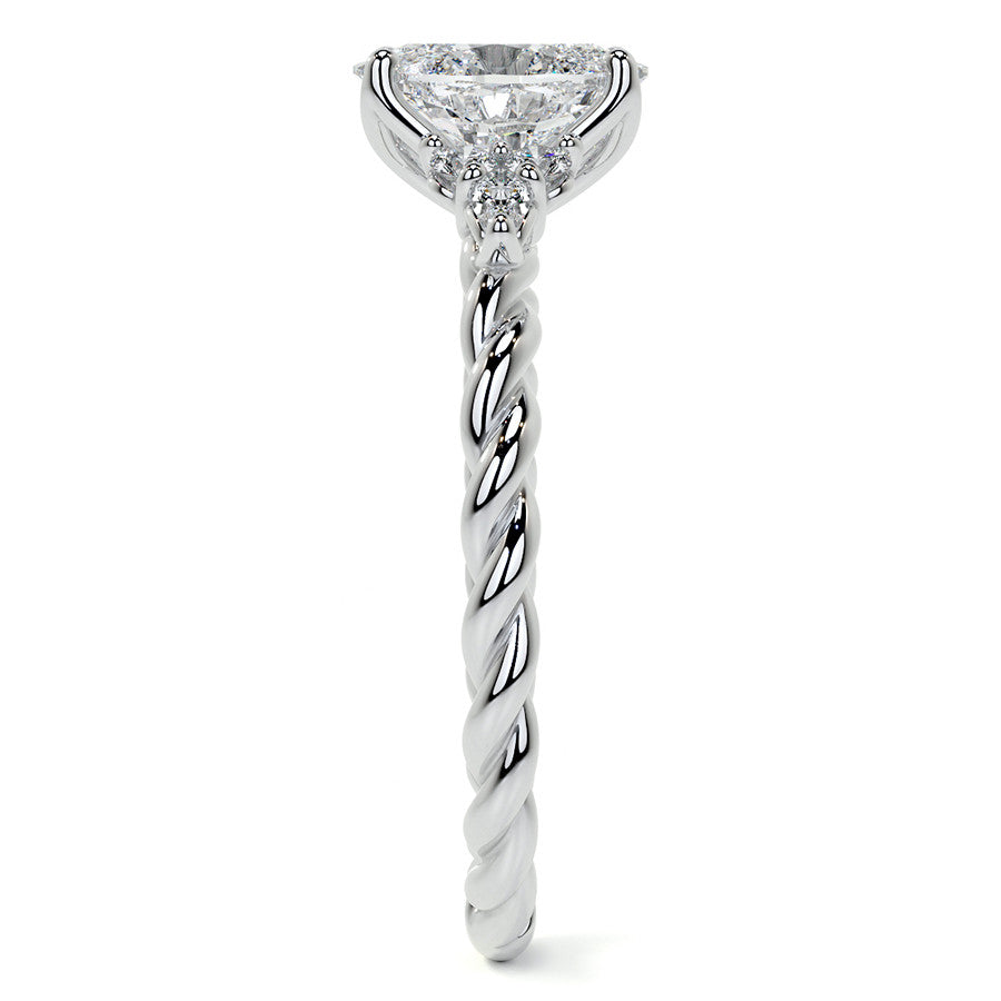 Twisted Trellis Oval Moissanite Engagement Ring