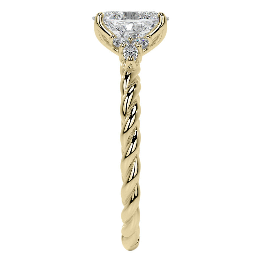 Twisted Trellis Oval Moissanite Engagement Ring