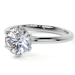 6-Prong Accented Moissanite Solitaire Engagement Ring