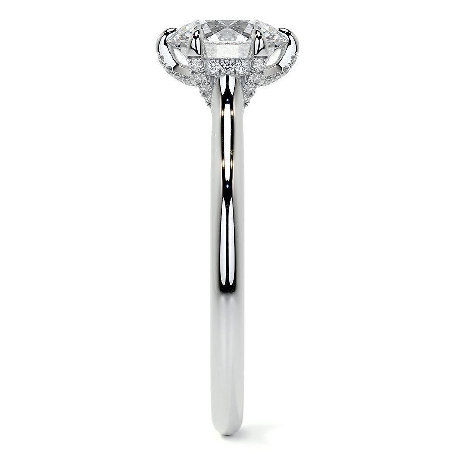 6-Prong Accented Moissanite Solitaire Engagement Ring