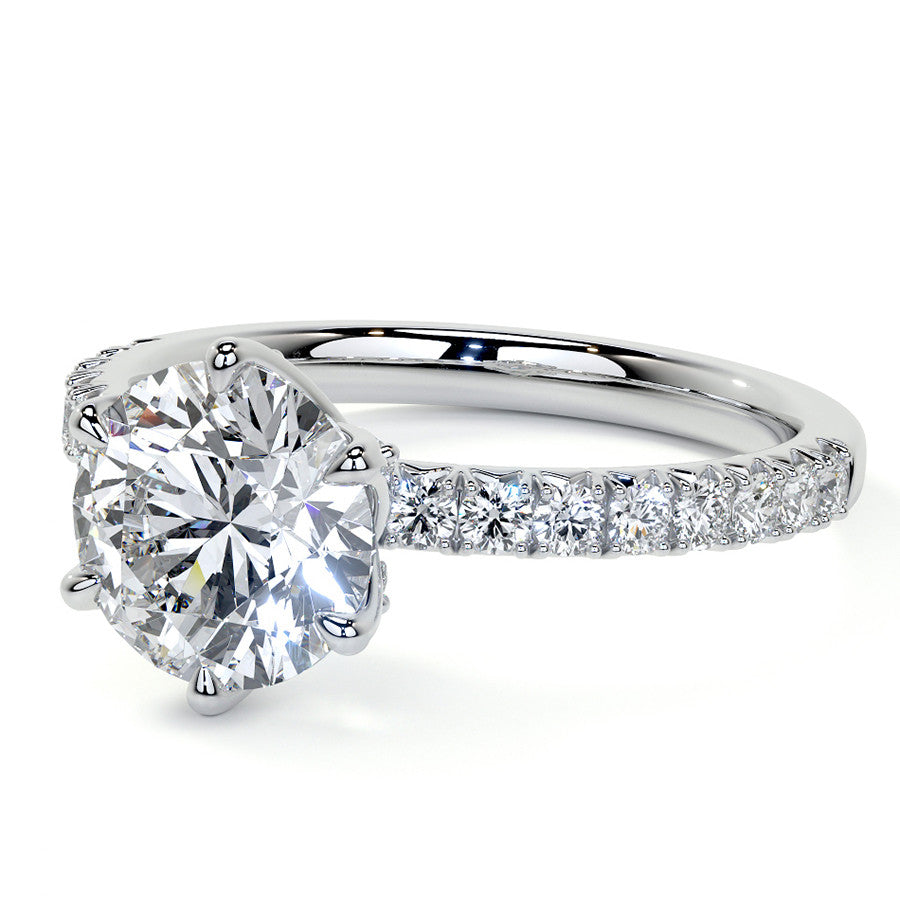 Round Woven Moissanite Engagement Ring