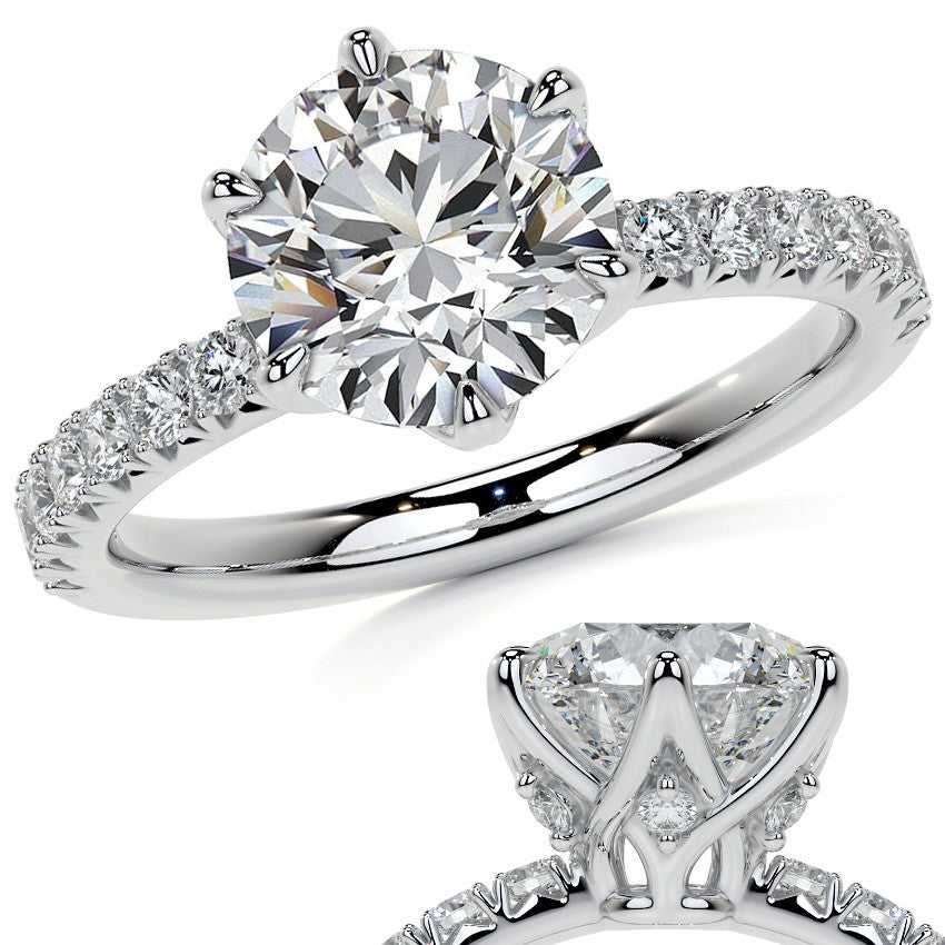 Round Woven Moissanite Engagement Ring