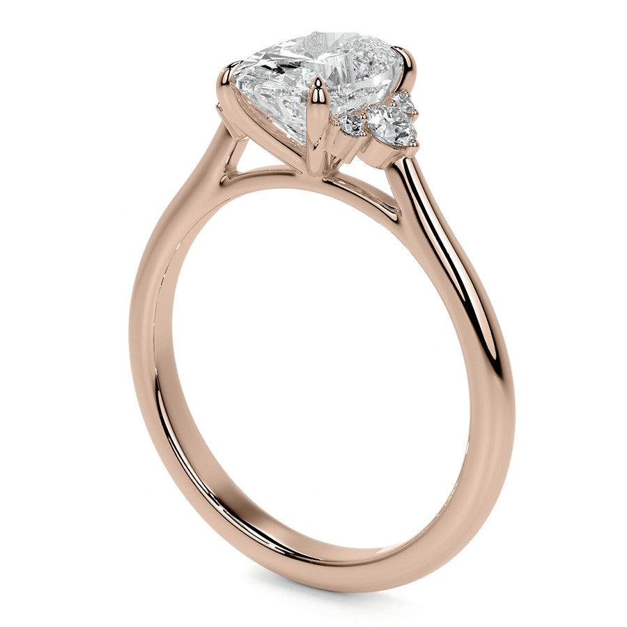 Oval Moissanite Engagement Ring with Graduated Accents