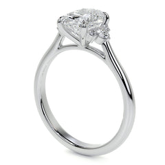 Oval Moissanite Engagement Ring with Graduated Accents