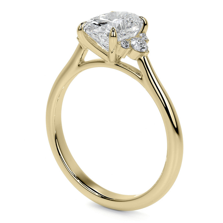 Oval Moissanite Engagement Ring with Graduated Accents