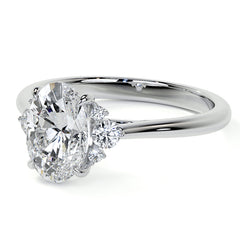 Oval Moissanite Engagement Ring with Graduated Accents